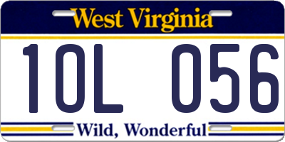 WV license plate 1OL056