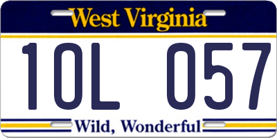 WV license plate 1OL057