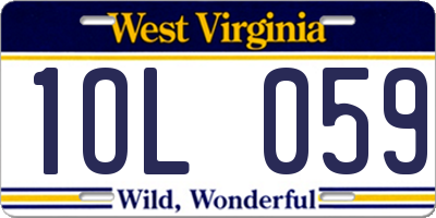 WV license plate 1OL059