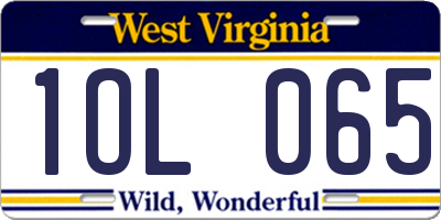 WV license plate 1OL065