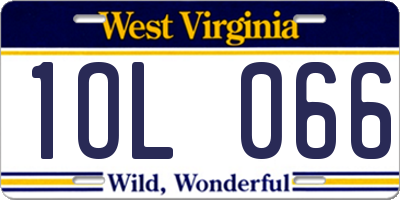 WV license plate 1OL066