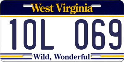 WV license plate 1OL069