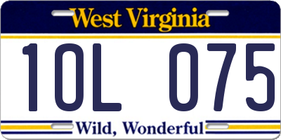 WV license plate 1OL075
