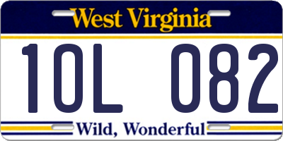 WV license plate 1OL082