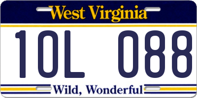 WV license plate 1OL088