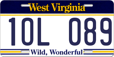 WV license plate 1OL089