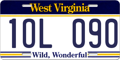 WV license plate 1OL090