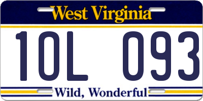 WV license plate 1OL093