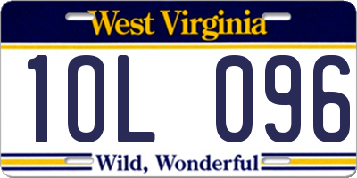 WV license plate 1OL096