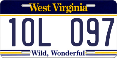 WV license plate 1OL097
