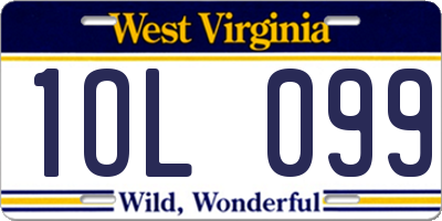 WV license plate 1OL099