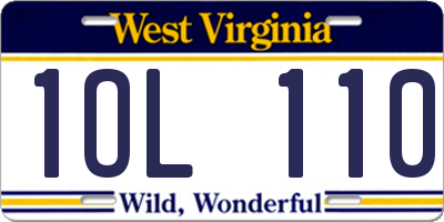 WV license plate 1OL110
