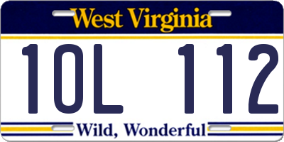 WV license plate 1OL112