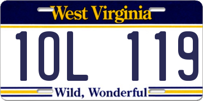 WV license plate 1OL119