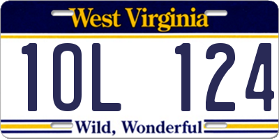 WV license plate 1OL124