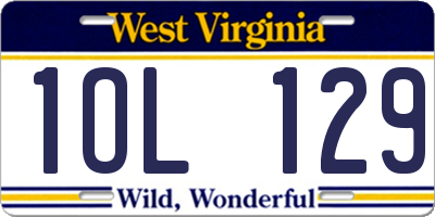 WV license plate 1OL129