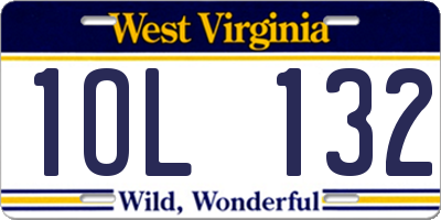 WV license plate 1OL132