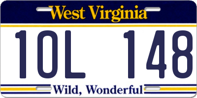 WV license plate 1OL148