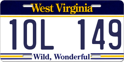 WV license plate 1OL149