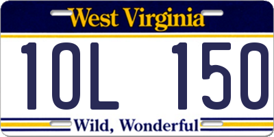 WV license plate 1OL150