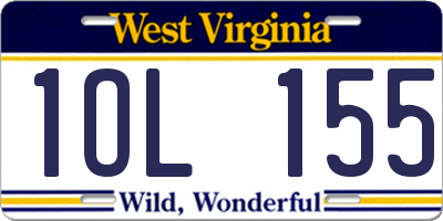 WV license plate 1OL155