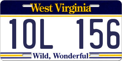 WV license plate 1OL156