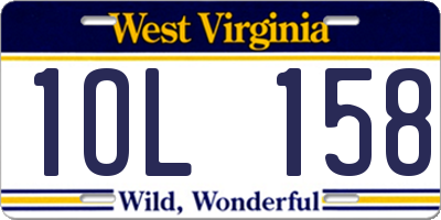 WV license plate 1OL158