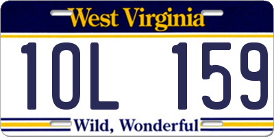 WV license plate 1OL159
