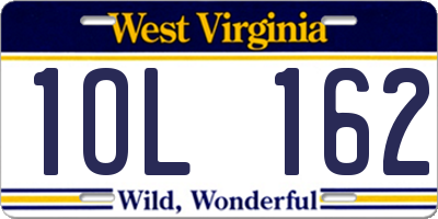 WV license plate 1OL162