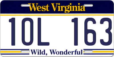 WV license plate 1OL163