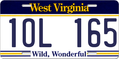 WV license plate 1OL165