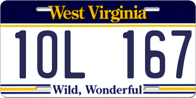 WV license plate 1OL167