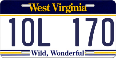 WV license plate 1OL170