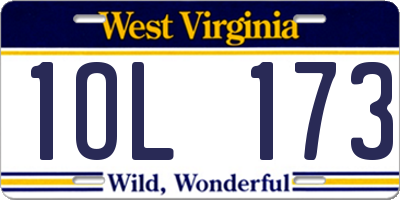 WV license plate 1OL173