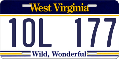 WV license plate 1OL177