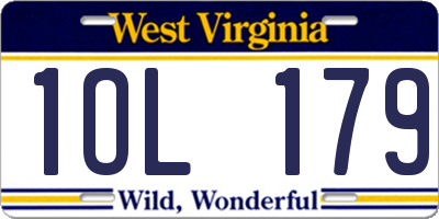 WV license plate 1OL179
