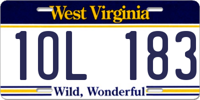 WV license plate 1OL183