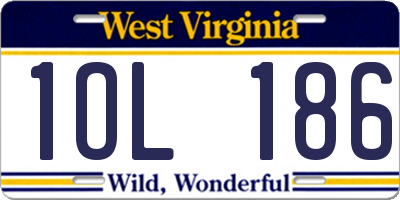 WV license plate 1OL186