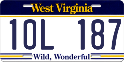 WV license plate 1OL187