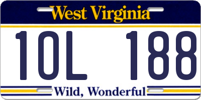 WV license plate 1OL188