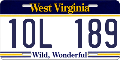 WV license plate 1OL189