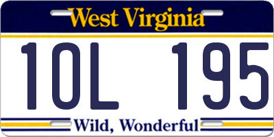 WV license plate 1OL195