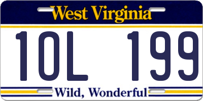 WV license plate 1OL199