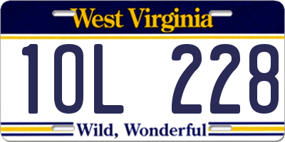 WV license plate 1OL228