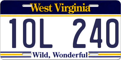 WV license plate 1OL240