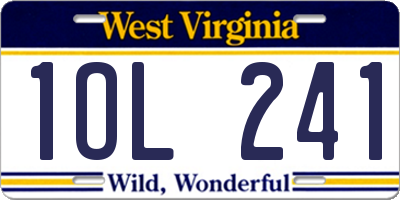 WV license plate 1OL241