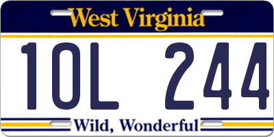WV license plate 1OL244