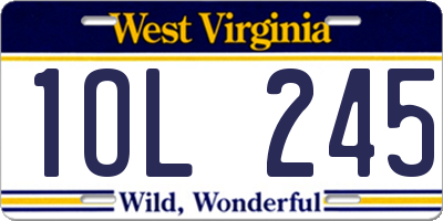 WV license plate 1OL245