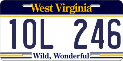 WV license plate 1OL246