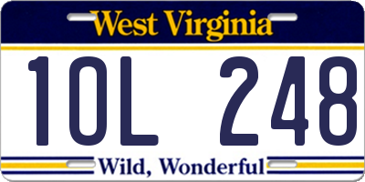 WV license plate 1OL248